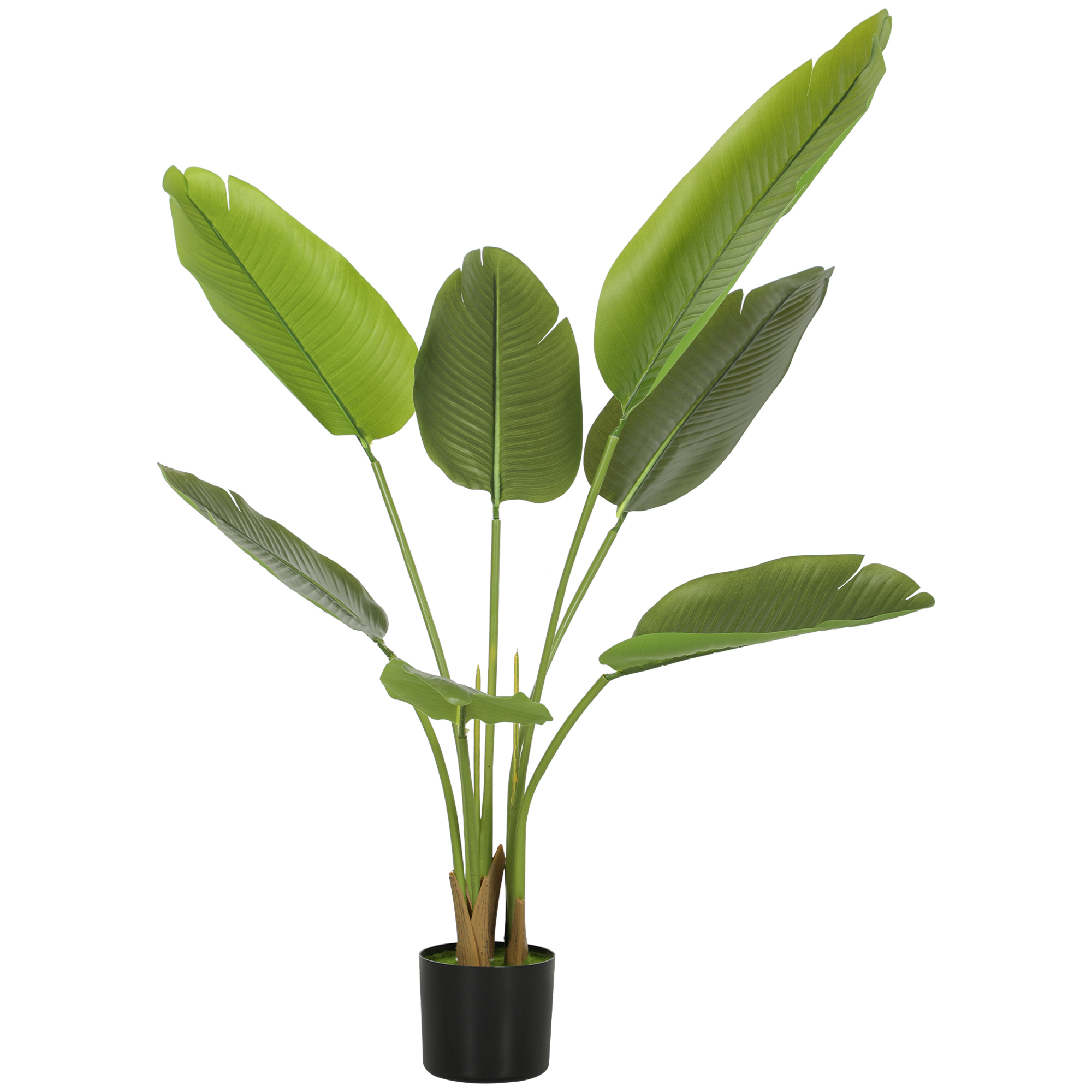 HOMCOM 109cm Artificial Bird of Paradise Plant, Faux Banana Leaf Tree with PEVA Leaves and Flocking, Decorative Palm Tree in Pot for Home Office Decor, Green HOMCOM 109cm Artificial Bird of Paradise Plant, Faux Banana Leaf Tree with PEVA Leaves and Flocking, Decorative Palm Tree in Pot for Home Office Decor, Green